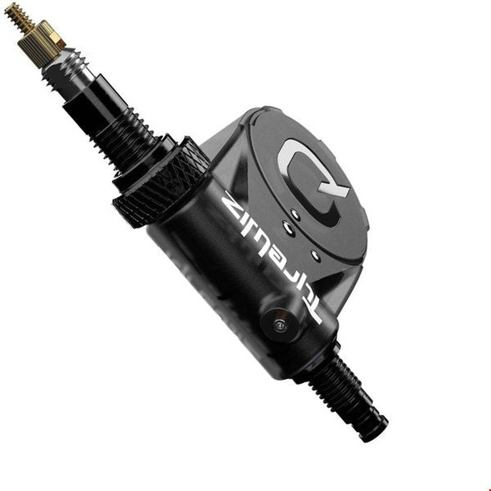 Quarq TyreWiz air pressure sensor for Presta valve shown in black finish