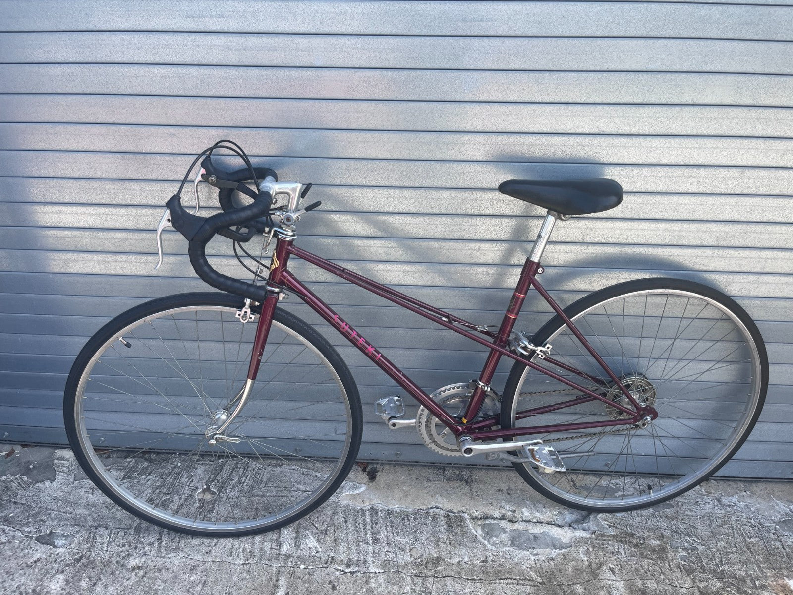 1978 SUTEKI mixte road bike side profile showing steel step-through frame