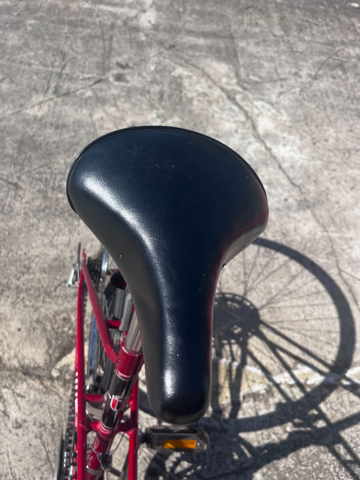 Close-up frame and chrome component detail on the vintage Matsuri FUNdamental Mixte road bike