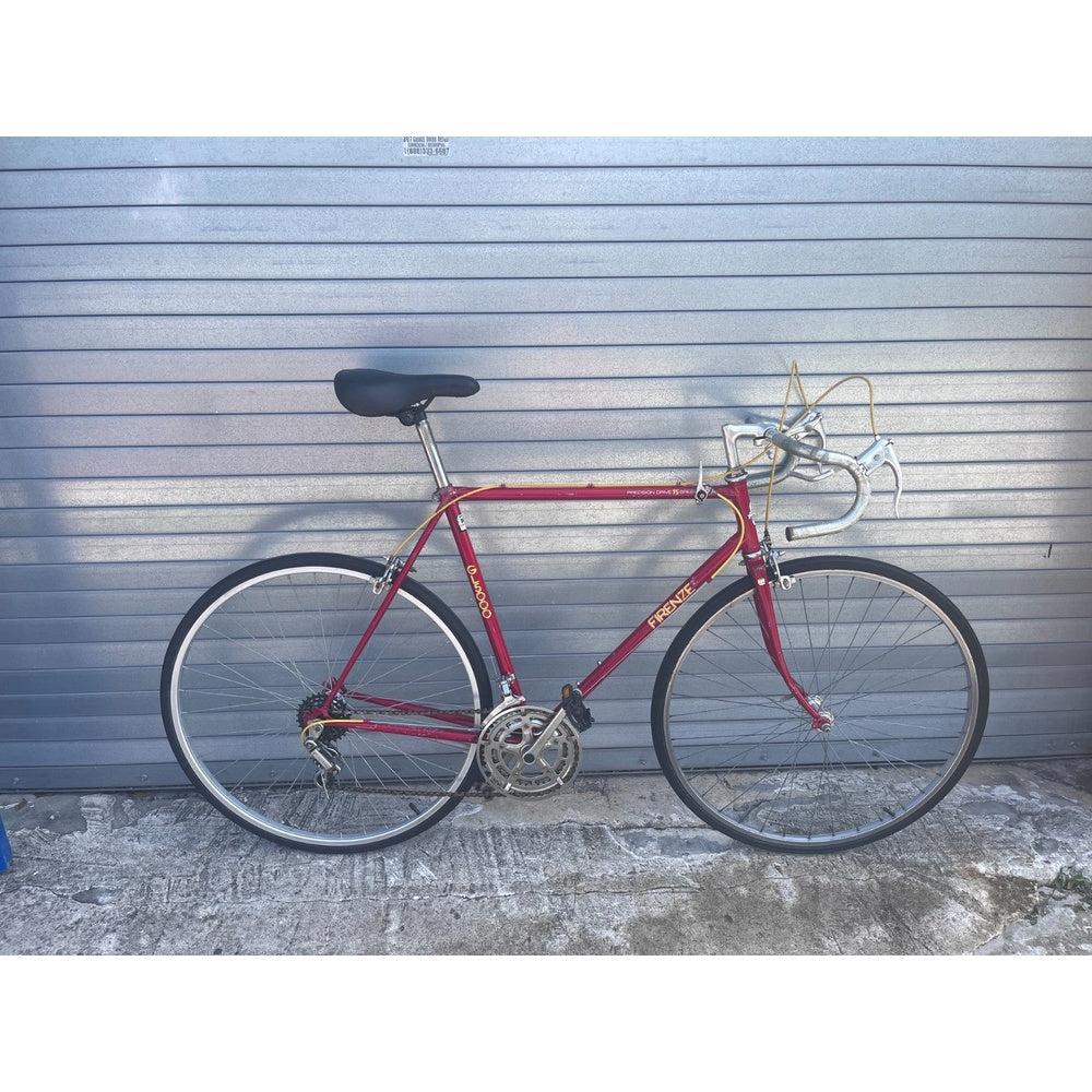 Vintage 1980s Firenze GL5000 15-speed road bike in metallic red, full side view