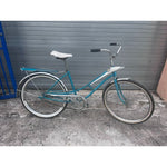 Vintage 1960s Sears Spaceliner 26 inch bike in blue, full side view