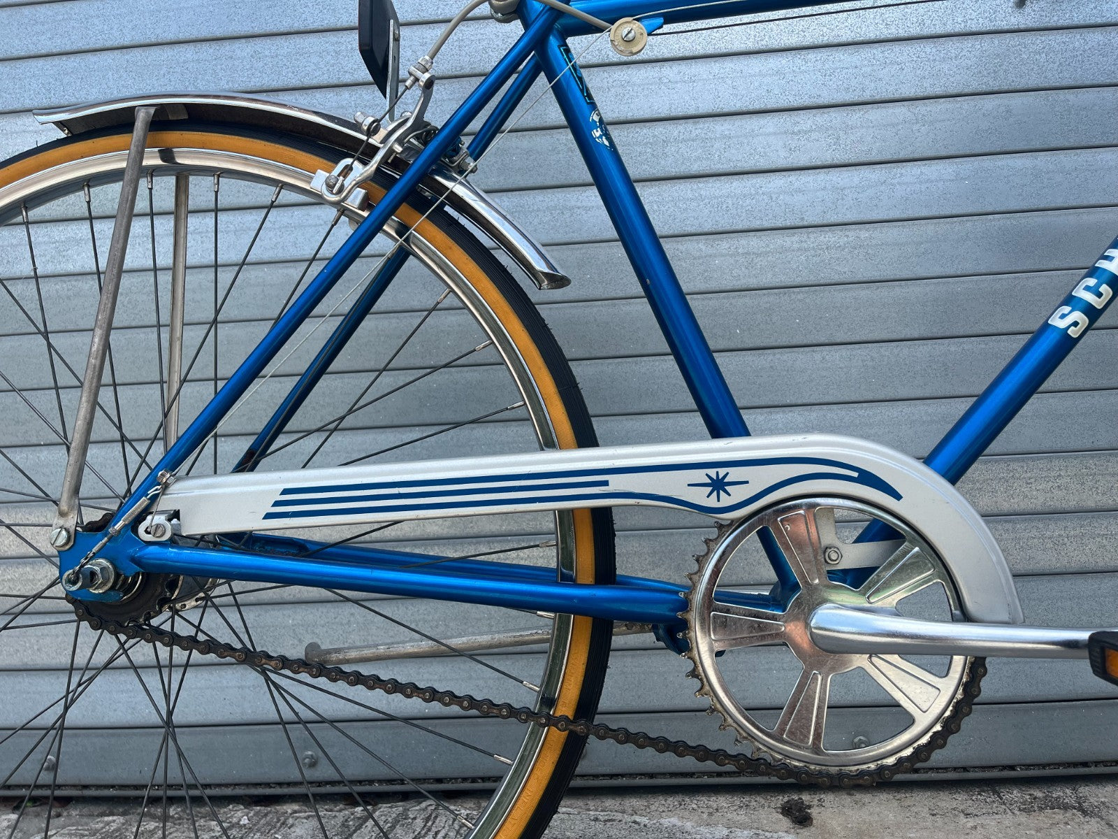 Original Schwinn components and side-pull caliper brake on 1985 Collegiate