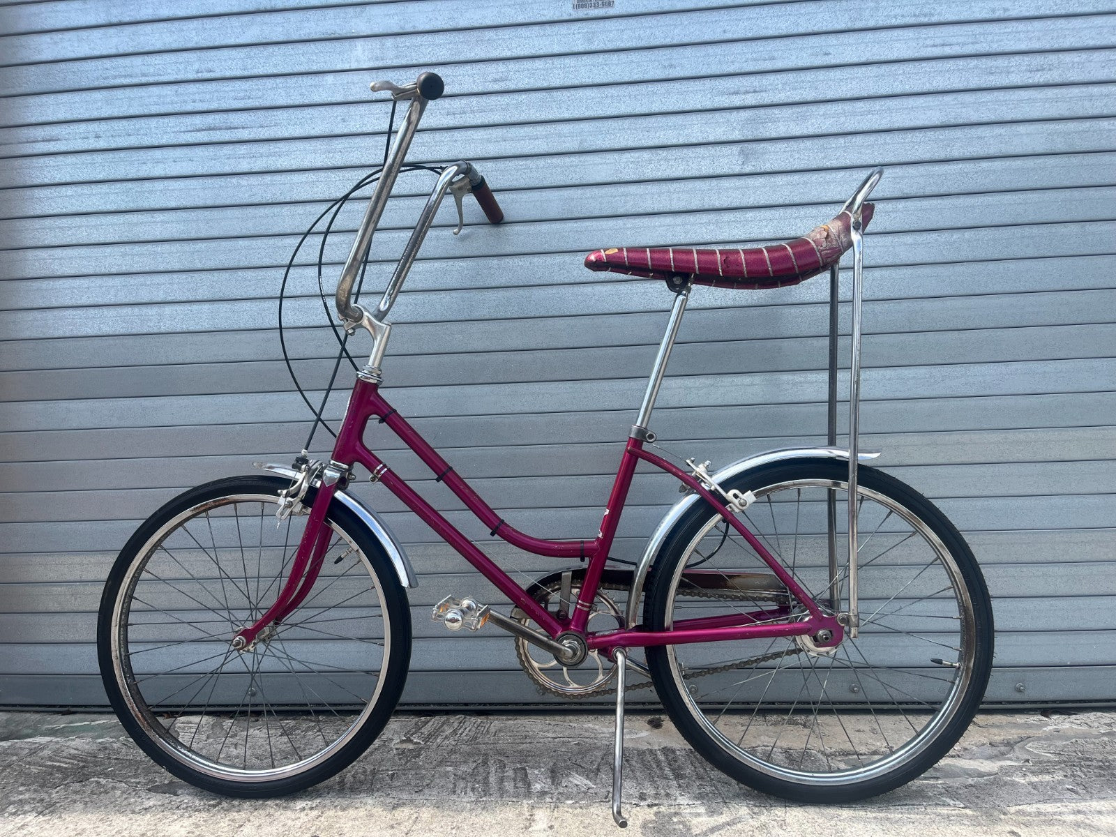 Original Stardust chain guard with worn graphics on 1971 Schwinn bicycle