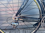 Rear derailleur, cassette and High Performance Carbon seat stay decal on the Kuota Factor