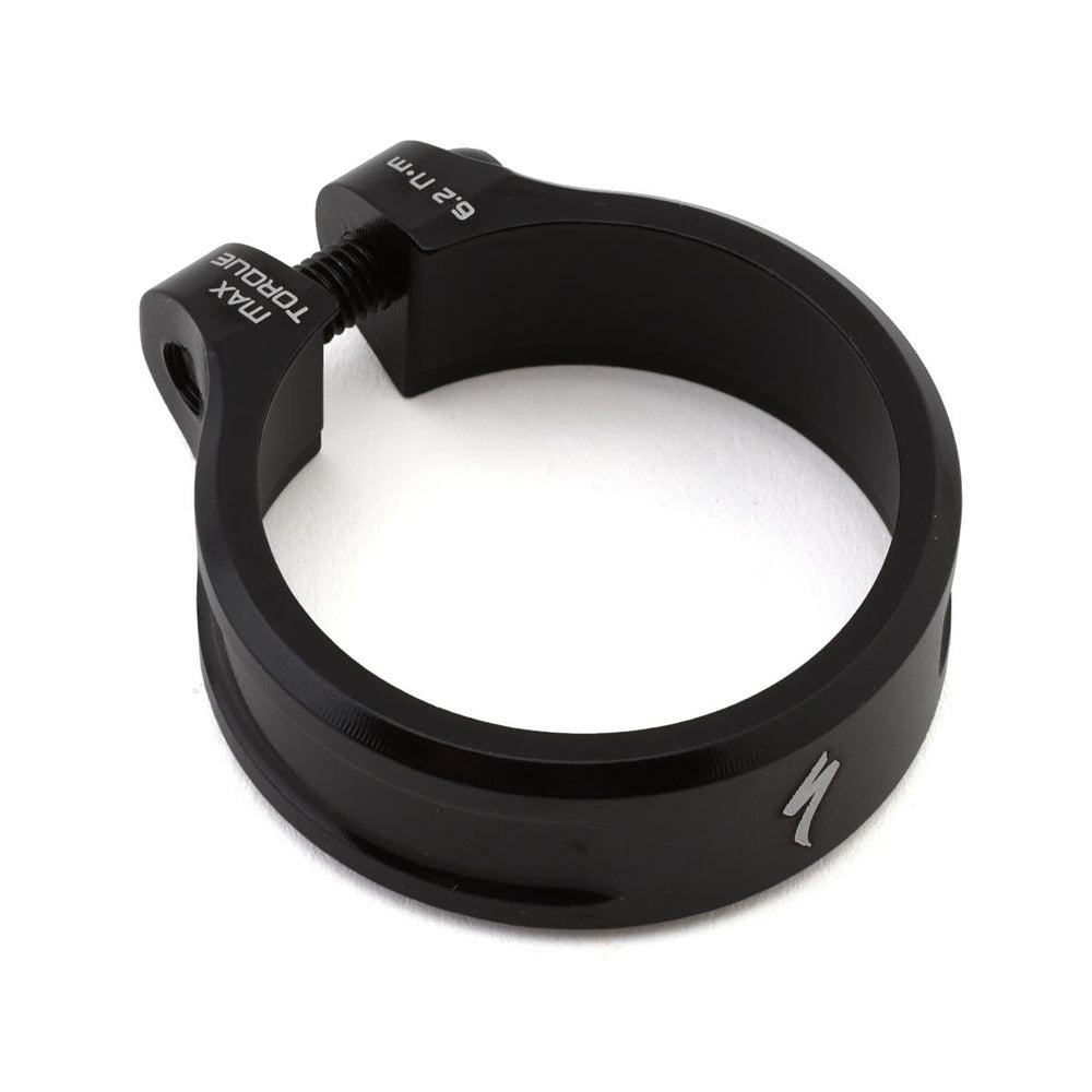 Specialized STC 38.6mm bolt-on seatpost clamp collar in matte black anodized aluminum