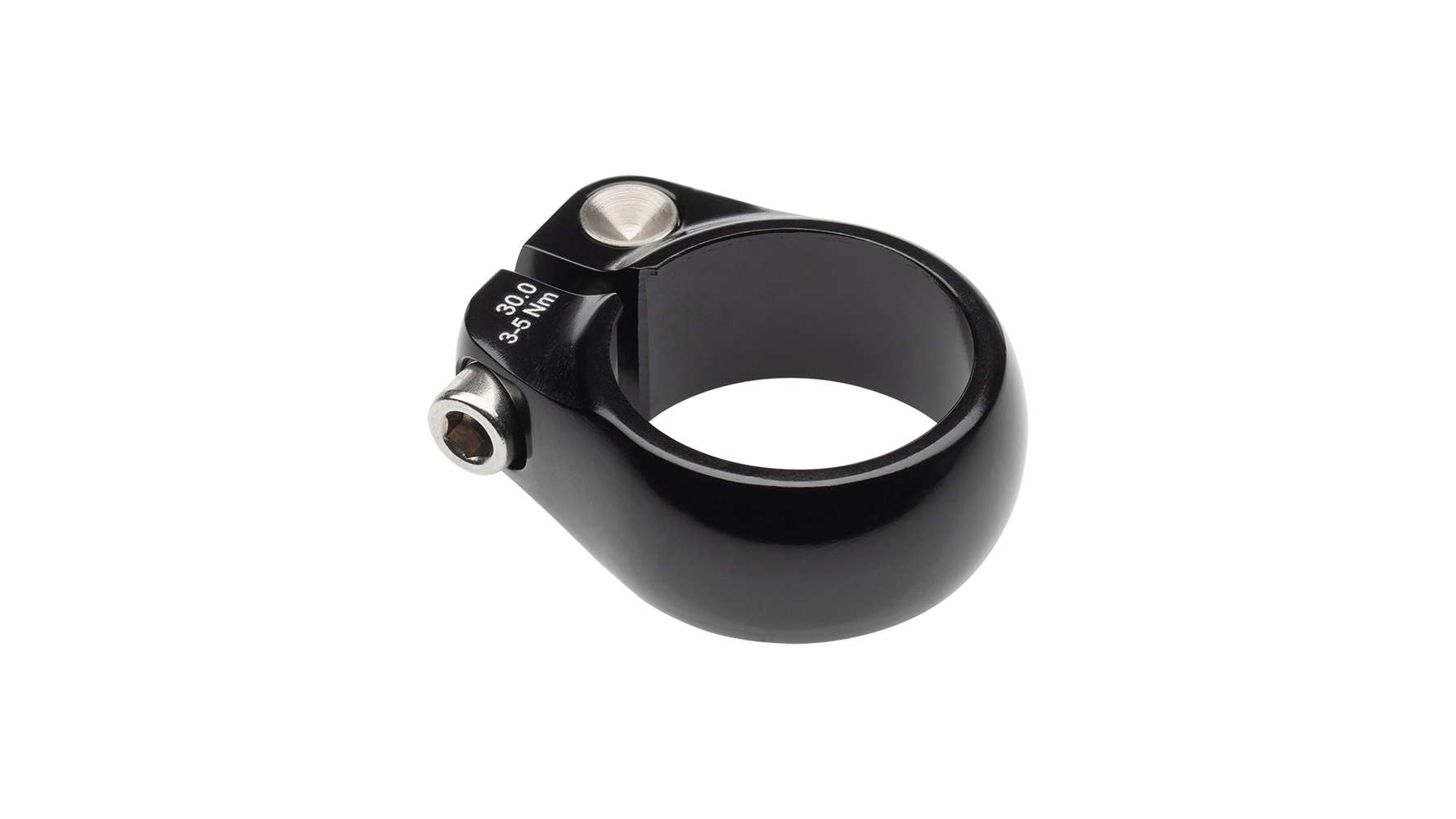 Black Salsa Lip-Lock seatpost clamp with bolt mechanism against white background