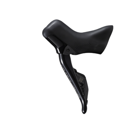 Shimano Dura-Ace ST-R9270 left shift brake lever in matte black on white background