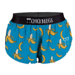 Chicknlegs Women's Blue Bananas 3" Compression Shorts - XS