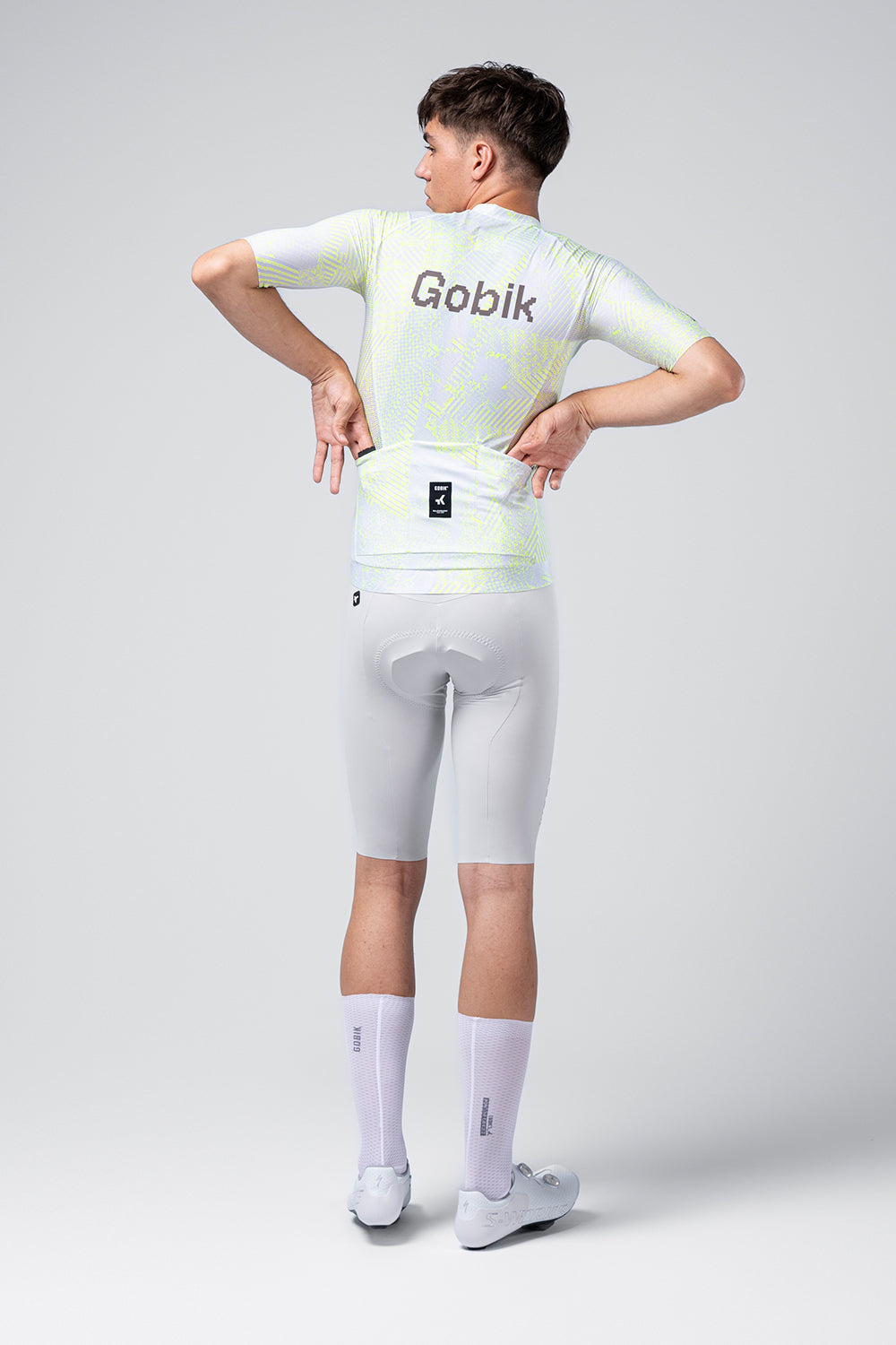 Gobik CX Pro 4.0 short sleeve cycling jersey in Hack colorway, rear view
