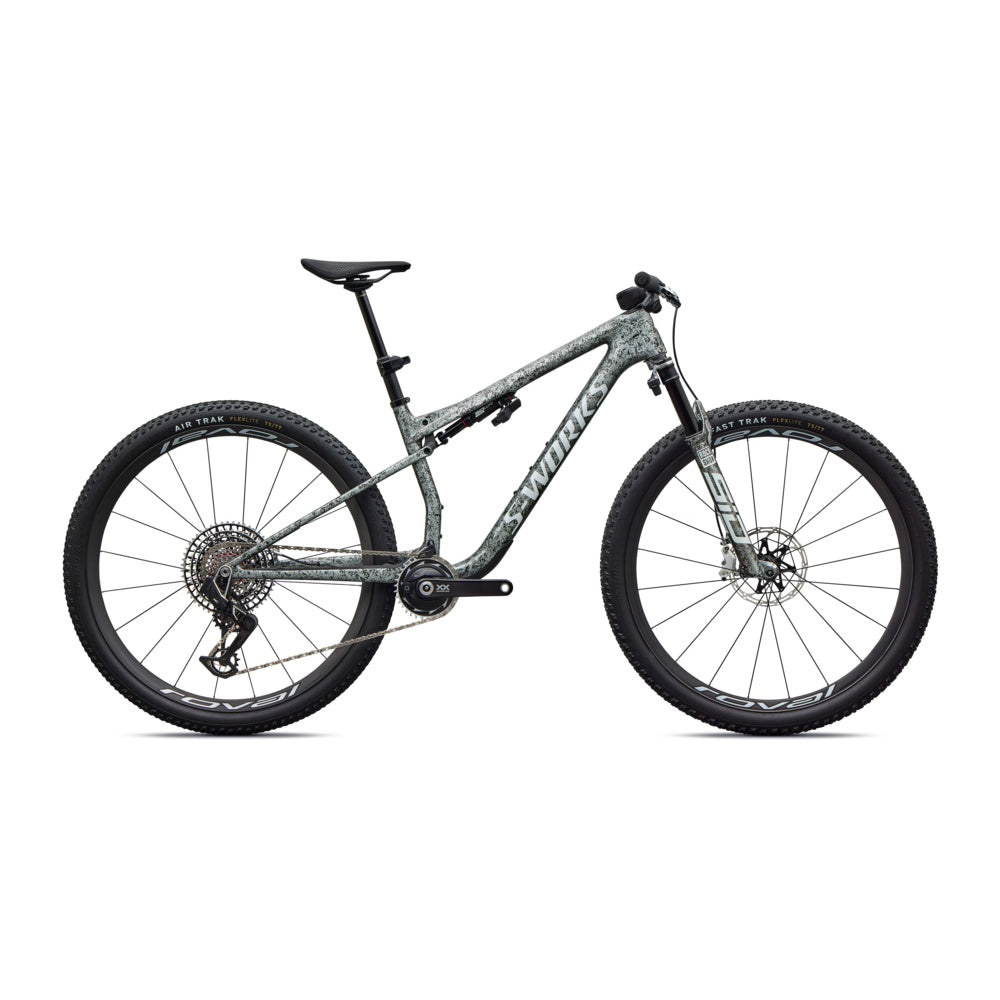 Specialized S-Works Epic full suspension mountain bike in metallic gray finish
