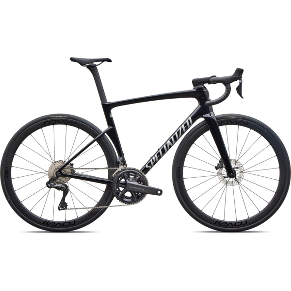 Specialized Tarmac SL9 Expert road bike in gloss black with silver dust accents