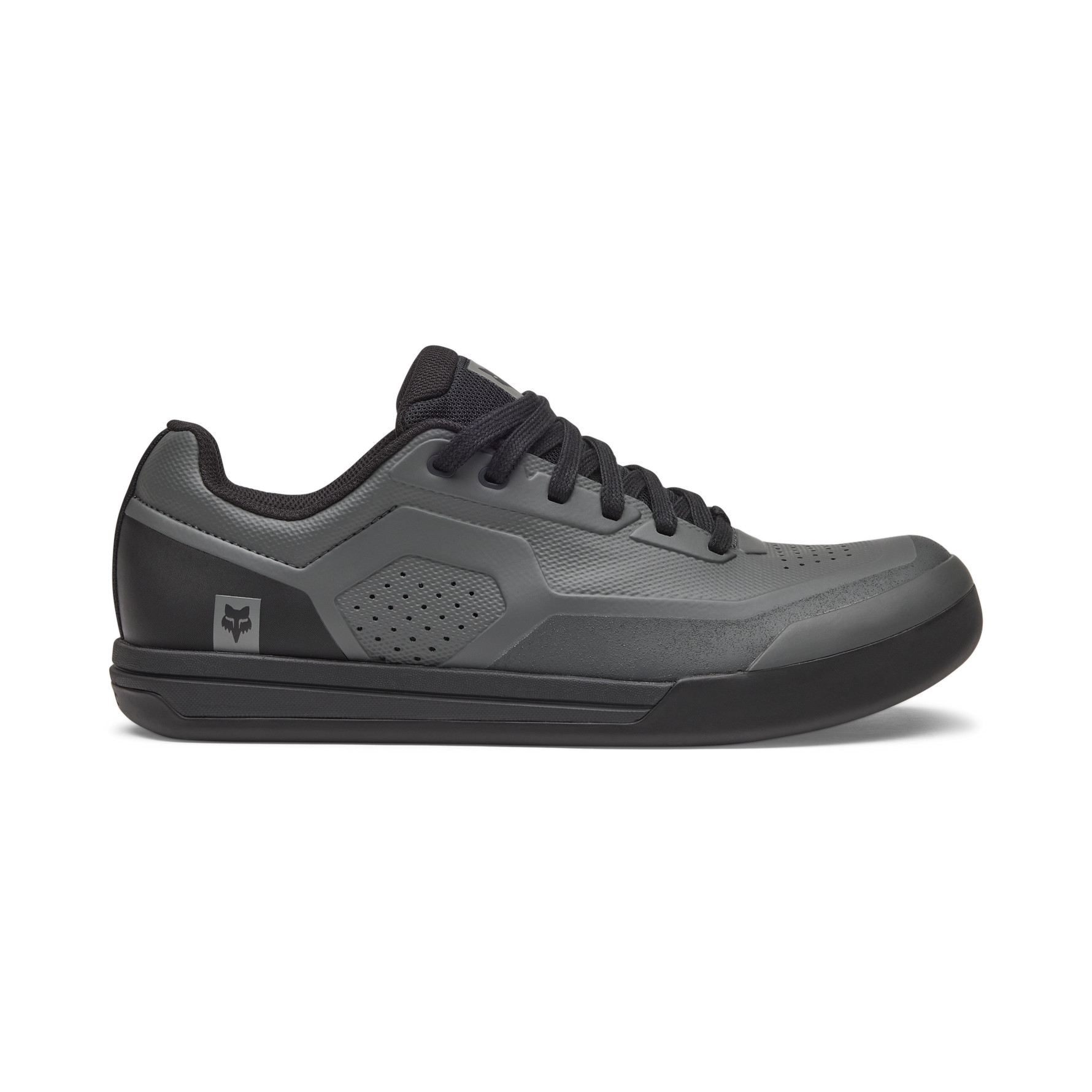 Fox Racing Union Flat MTB shoes in charcoal gray and black colorway