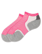 Experia bright pink compression micro mini socks with grey heel and toe