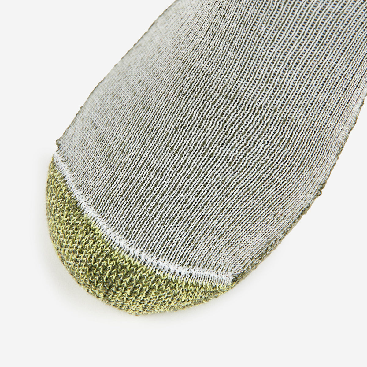 Thorlos Trail Running Ankle Sock in Forest green with reinforced olive toe cap