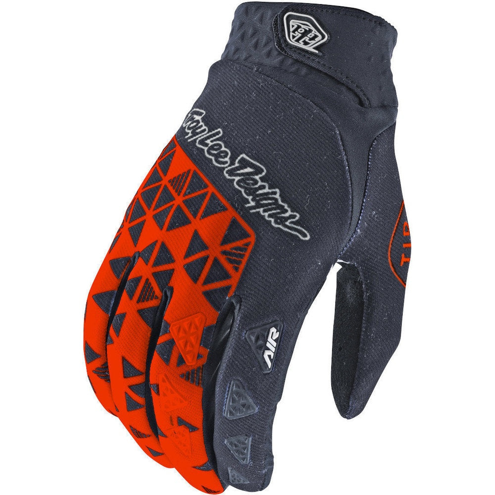 Troy Lee Designs Air glove in orange and grey with geometric triangle pattern