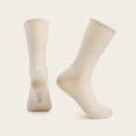 Velocio ultralight cycling socks in pearl grey showing front and side view