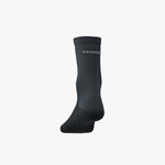Rear view of single black Shimano Performance cycling sock showing heel and back detail