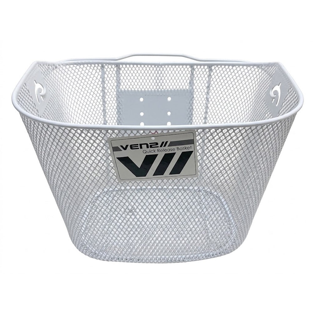 Ven2 White Metal Bike Basket – Durable Bicycle Front Basket