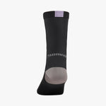 Shimano Performance cycling sock shown from rear view highlighting gray heel and lavender cuff