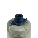CamelBak Podium Chill water bottle with sage green body and navy blue cap