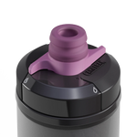 CamelBak Podium Chill water bottle cap with purple spout and gray body
