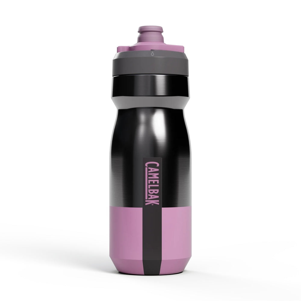 CamelBak Podium Steel bike water bottle in black and pink colorway