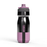 CamelBak Podium Steel 18oz bike bottle in black and pink petal color