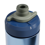 CamelBak Podium Steel insulated bike water bottle with sport cap in blue and silver