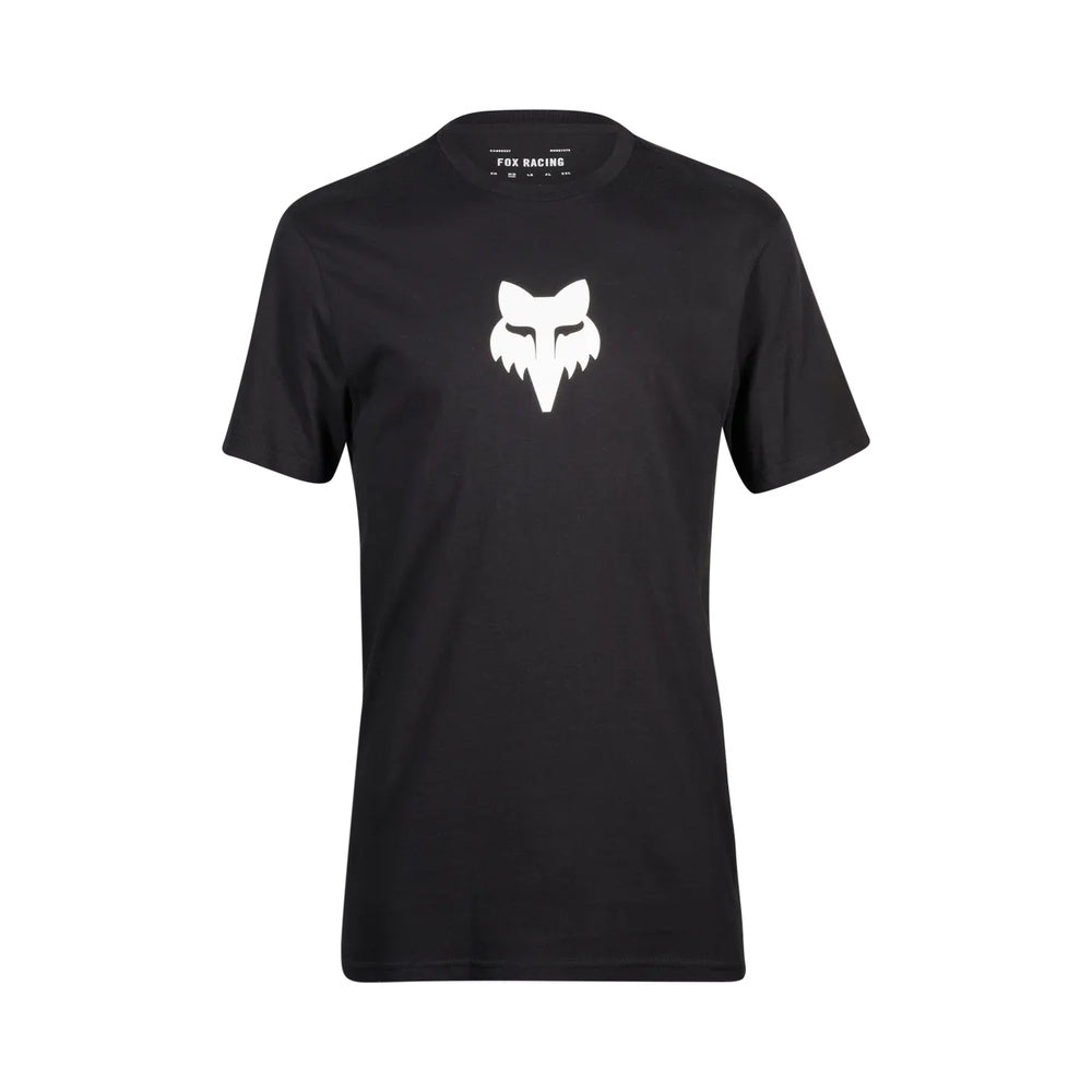 Fox Racing Legacy black t-shirt with white fox head logo on chest