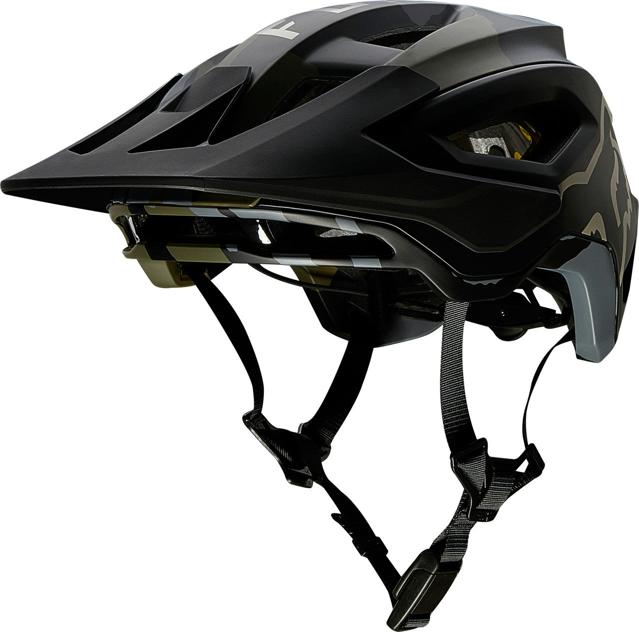 Fox Racing Speedframe Pro mountain bike helmet in black with camo pattern