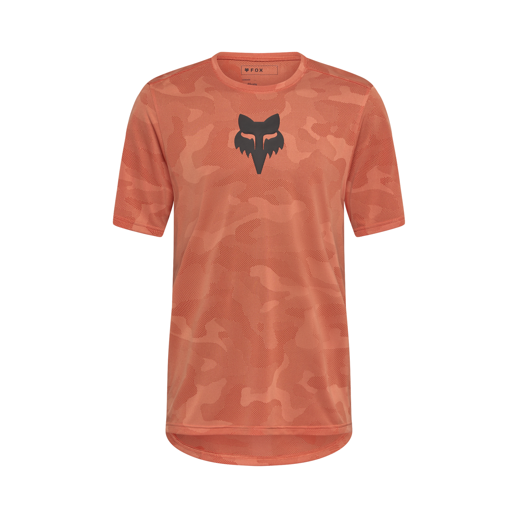 Fox Racing Ranger True Dri short sleeve mountain bike jersey in orange camo pattern