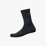 Single black Shimano Performance cycling sock shown in side profile on white background