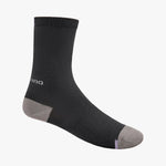 Shimano Performance cycling sock in black with gray accents shown from lateral side view