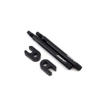 Zipp Tangente valve extenders in black with mounting hardware on white background